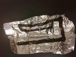 What are burn marks on aluminum foil | oxycodone