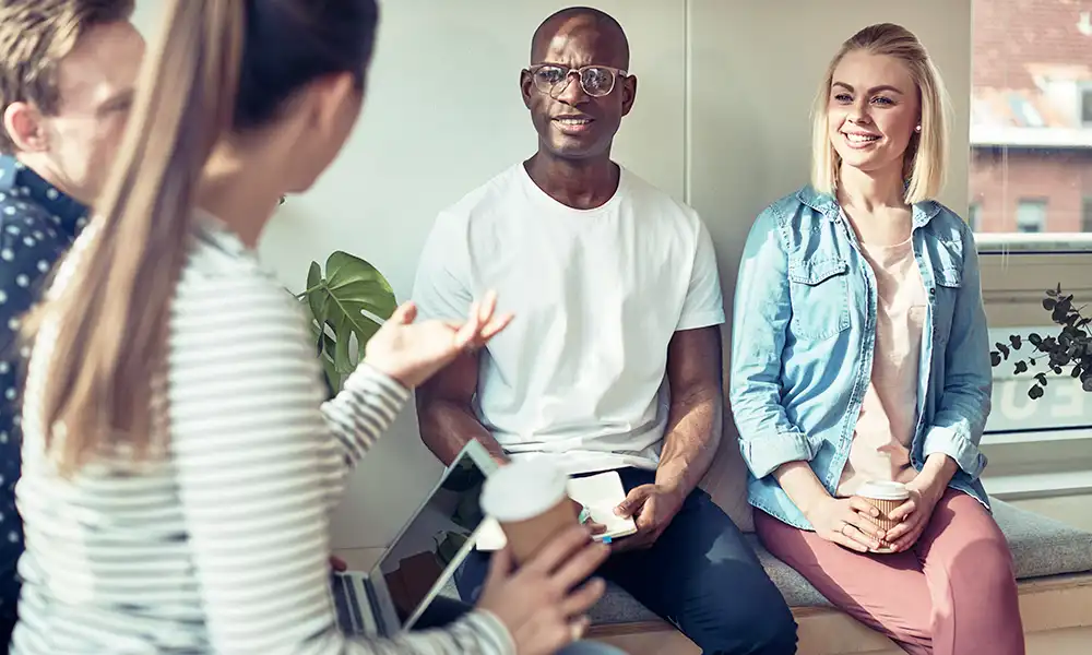 admission team welcomes a male client