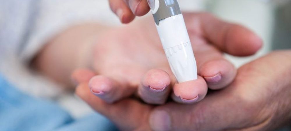 female patient being test for diabetes